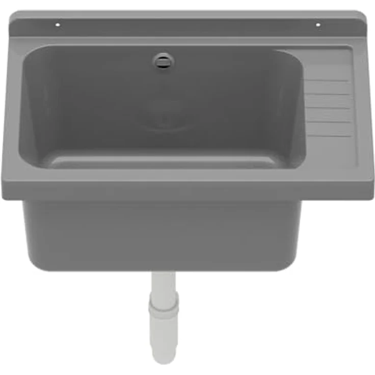 QLS Küchenspüle SELVA, Kunststoff-Spülbecken, 58x38 cm Ausgussbecken - ideal für Garten, Garage und Werkstatt – Bild 2
