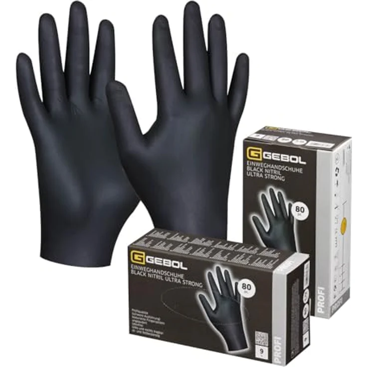 Gebol Einweghandschuhe Black Nitril, 80 Stück – Bild 3
