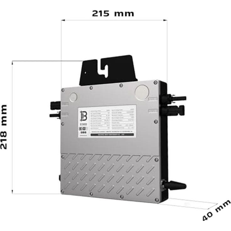 SUNNIVA 1000W Balkonkraftwerk BIFAZIAL FULLBLACK, Glas-Glas Solarmodule, 800W Wechselrichter, inkl. 5m Kabel und WIFI, Komplettset – Bild 5