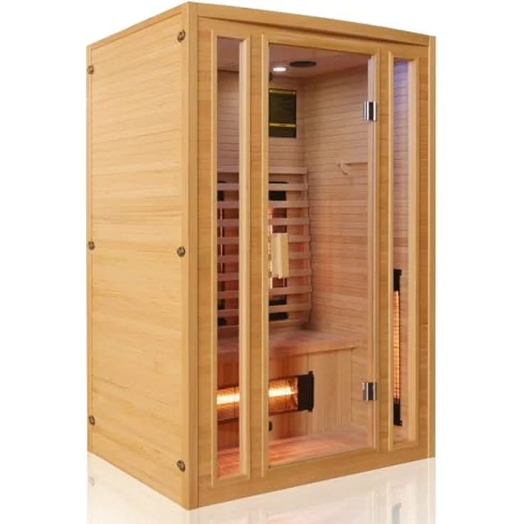 TroniTechnik Infrarotkabine MANILA 130 Wärmekabine, 5 Vollspektrumstrahler, BxTxH: 100 x 100 x 190 cm, Farblichttherapie, Ionisator, Ozondesinfektion, Aromatherapie, Multimedia, USB & Bluetooth – Bild 3