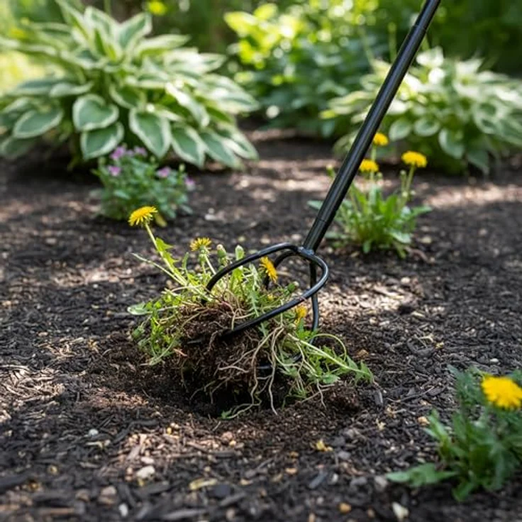 relaxdays Kultivator Gartenkralle mit Stiel, 20 cm Arbeitsbreite, schwarz, mit 4 spiralförmigen Zinken zur effektiven Bodenbearbeitung und Unkrautentfernung – Bild 2