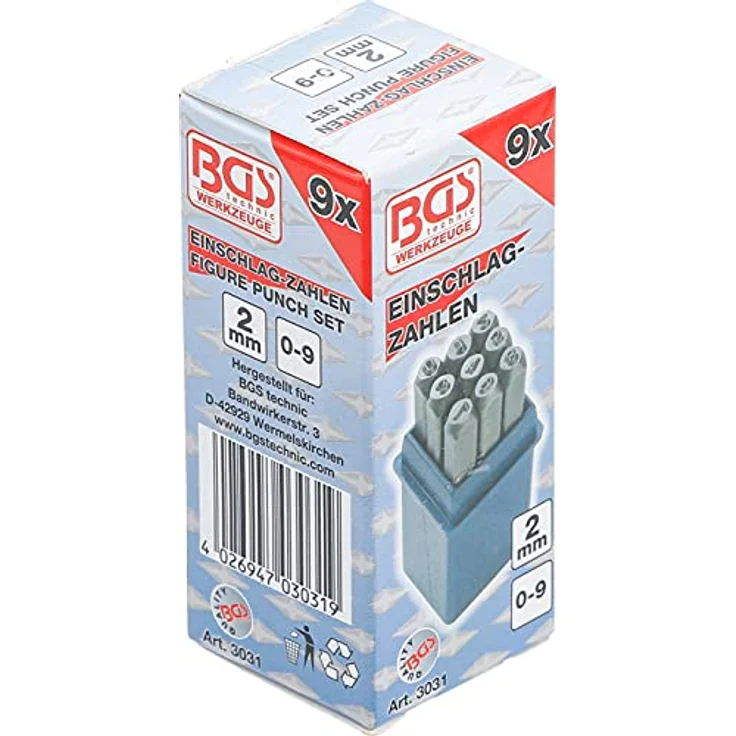 BGS 3031 | Einschlagzahlen | 2 mm | DIN 1451 | Schlag-Zahlen / Schlagstempel – Bild 5