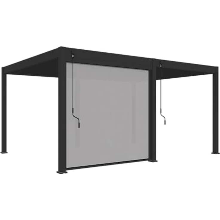 Weide Sonnenrollo | für Weide Deluxe Lamellendach Pergola Höhe 255 cm | Sonnenschutz, Sichtschutz | Aus Aluminium und Textil | UV-Schutz, stufenlos (2,65 Meter (für Halb 5,3 Meter), Anthrazit) – Bild 1