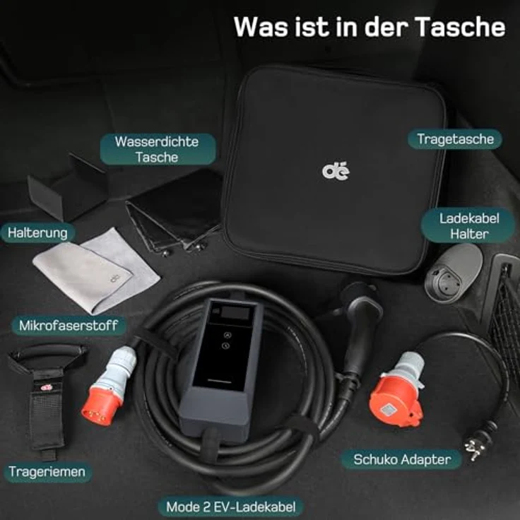 dé 11kW Portable Charger, tragbares EV-Ladegerät mit 7m Type 2 Kabel, App-Steuerung und einstellbarem Strom – Bild 5