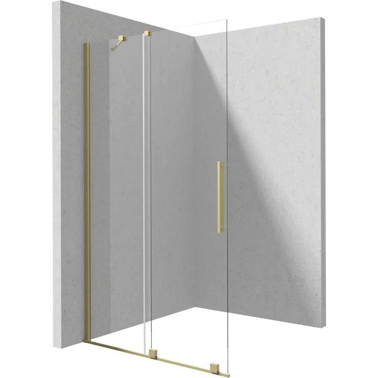 DEANTE Duschabtrennung Walk-In 100 cm, Schiebetür aus 6 mm Sicherheitsglas, montagefreundlich ohne Duschtasse, einfache Reinigung mit Active Cover