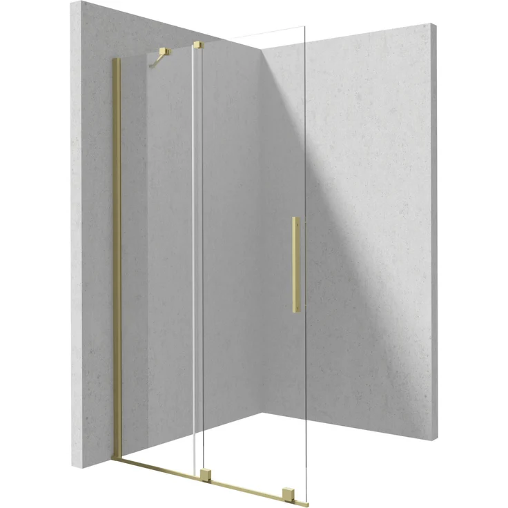 DEANTE Duschabtrennung Walk-In 100 cm, Schiebetür aus 6 mm Sicherheitsglas, montagefreundlich ohne Duschtasse, einfache Reinigung mit Active Cover