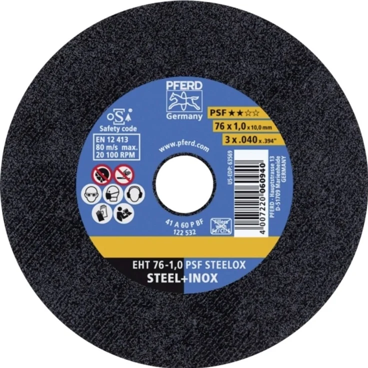 PFERD EHT 76-1,0 PSF STEELOX-10,0 69198287 Trennscheibe gerade 76 mm 10 St. (69198287)