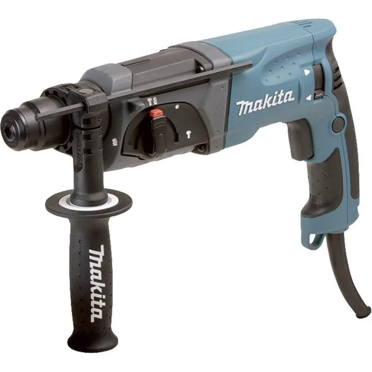 Makita HR2470 SDS-Plus-Bohrhammer - 780 Watt, 2,4 Joule, 4500 Schläge-min, mit Tiefenanschlag und Transportkoffer