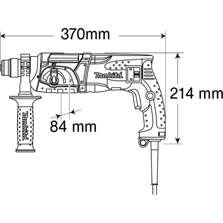 Makita HR2470 SDS-Plus-Bohrhammer - 780 Watt, 2,4 Joule, 4500 Schläge-min, mit Tiefenanschlag und Transportkoffer – Bild 4
