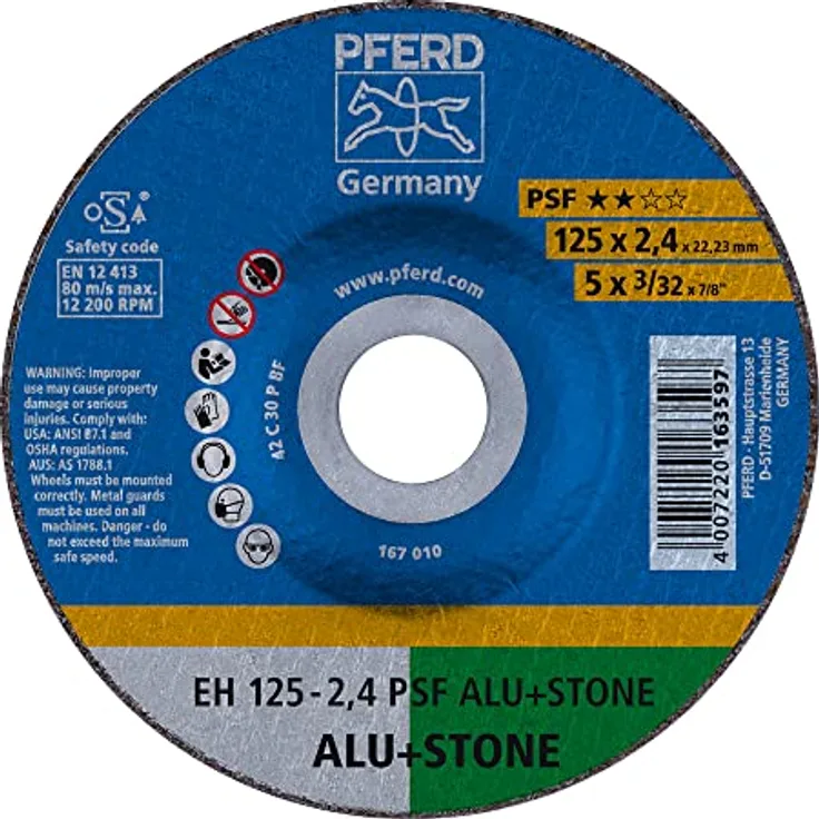 PFERD EH 125-2 4 PSF ALU+STONE (10) 69198294 Trennscheibe gerade 10x 125 mm 22.23 mm 10 Stück NE-Metalle