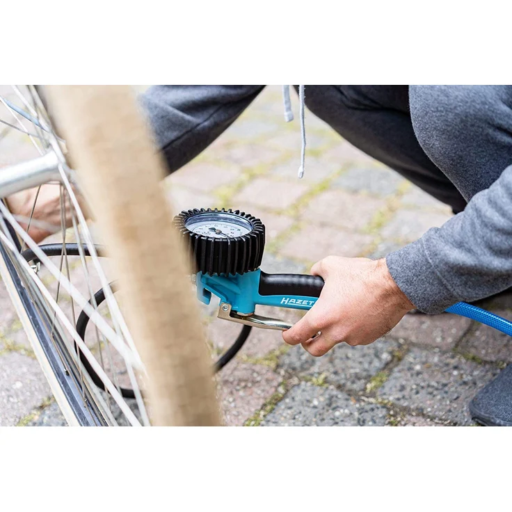 Hazet 9041G-1 Reifenfüll-Messgerät (geeicht, großes Manometer: 80 mm Durchmesser, Messbereich: 0 bis 10 bar) – Bild 4