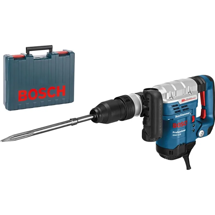 Bosch Professional Schlaghammer GSH 5 (mit SDS-max, 1.150 Watt, 400 mm Spitzmeißel, 8,3 J Schlagenergie, im Koffer)