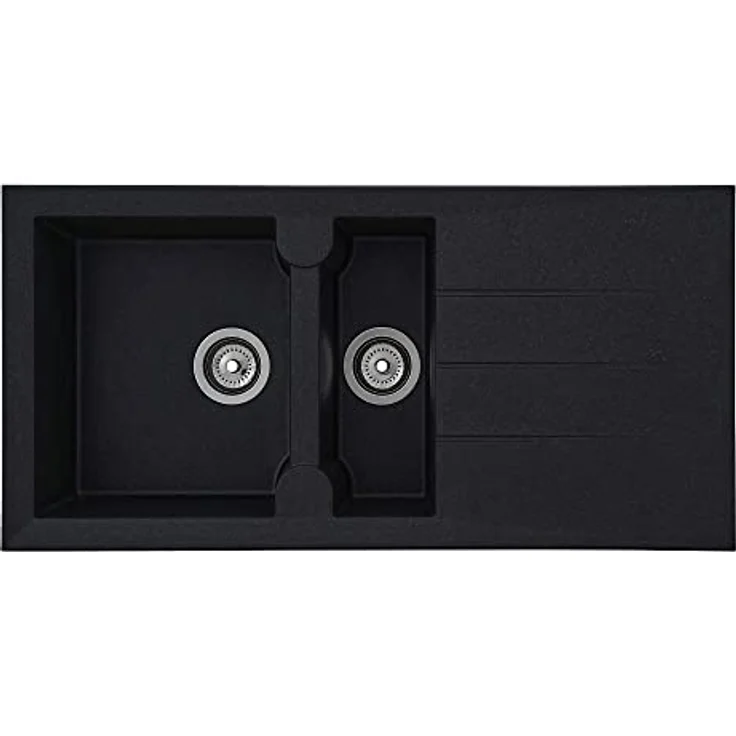 Respekta Alineo Spüle, Schwarz, Stein, 100x21x50 cm, moderne Küchenspüle – Bild 1