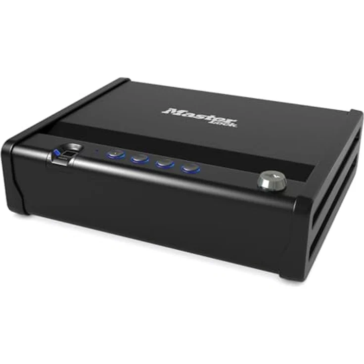 MASTER LOCK Biometrischer Tresor (Fingerabdruckerkennung) (Kompakt) MLD08EB Ideal für Scheckbücher, Geld, Schmuck, Ausweise, Pistolentresor – Bild 2