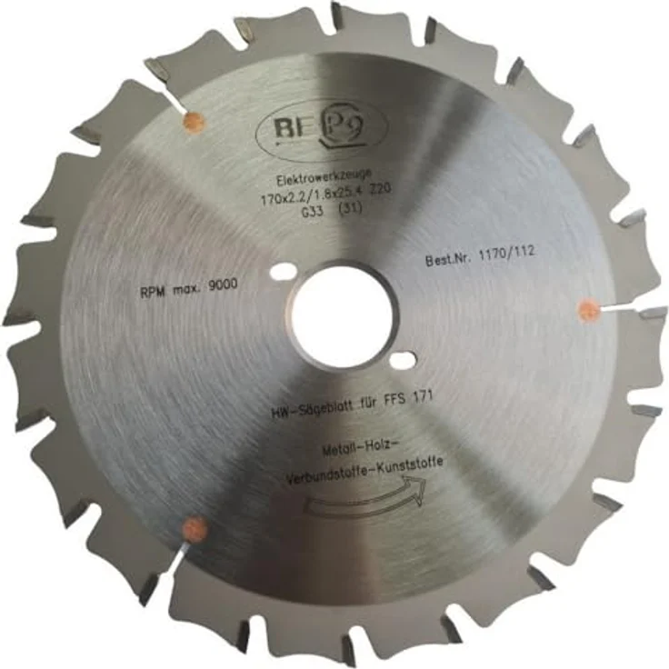 Bepo HM Frässcheibe ø 170 mm / Z20 für Holz/Metall-Verbundstoff passend zu BEPo FFS 171SE, FFS 171E, zum Durchtrennen von Mauerankern & Rahmendübeln – Bild 1