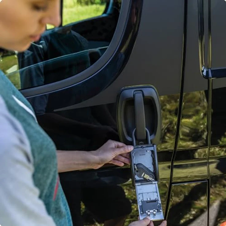 ABUS Schlüsseltresor KeyGarage 797 mit Bügelhalterung | individuell einstellbarer Zahlencode | wetterfest | passend für Schlüssel und Plastikkarten | schwarz | 46330 – Bild 5