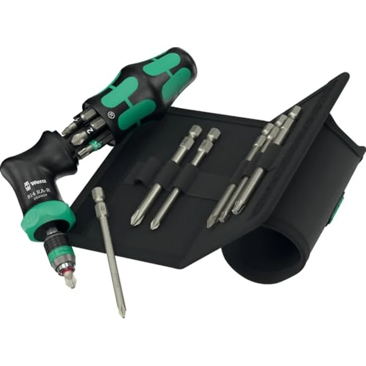 Wera 05051536001 Kraftform Kompakt Pistol RA-R 2, 13-teilig, Schraubendreher mit integrierter Ratsche und Bit-Magazin, intuitive Umschaltung – Bild 1
