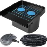 Heissner Filterfall-Komplett-Set, Teichfilter mit integrierter Wasserfall-Funktion, Teichpumpe 3300 l/h, 5m Schlauch