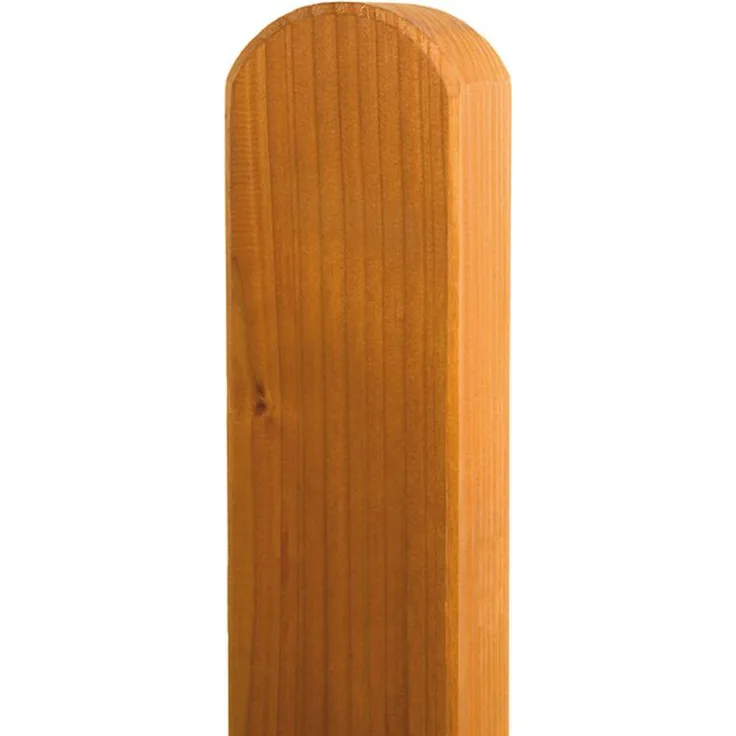 BM-Massivholz Zaunpfosten vierkant Douglasie, Kopf gerundet, geölt, 190 cm, 90 x 90 mm
