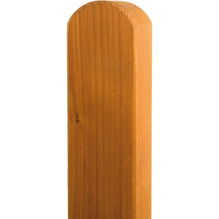 BM-Massivholz Zaunpfosten vierkant Douglasie, Kopf gerundet, geölt, 190 cm, 90 x 90 mm