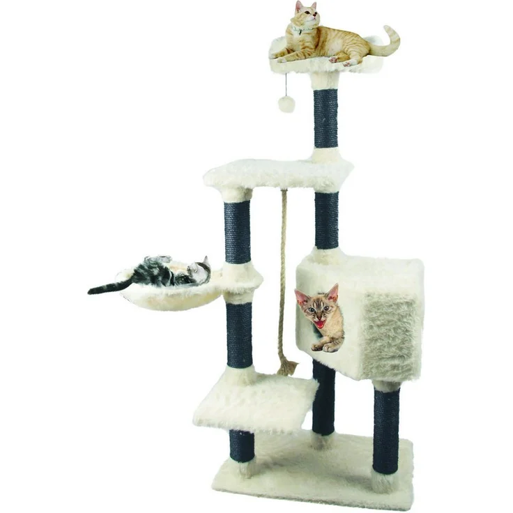 HEIM Kratzbaum "White-Cat II", Kratzbaum mit weichem Plüsch und 139cm Höhe, weiß