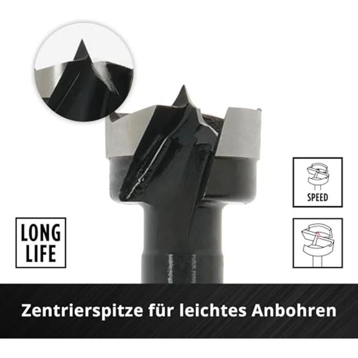 kwb Forstnerbohrer, ø 15 mm Topfbohrer aus Werkzeugstahl, geschmiedeter Bohrkopf, Spezialanschliff für ausrissfreie Bohrlöcher – Bild 4