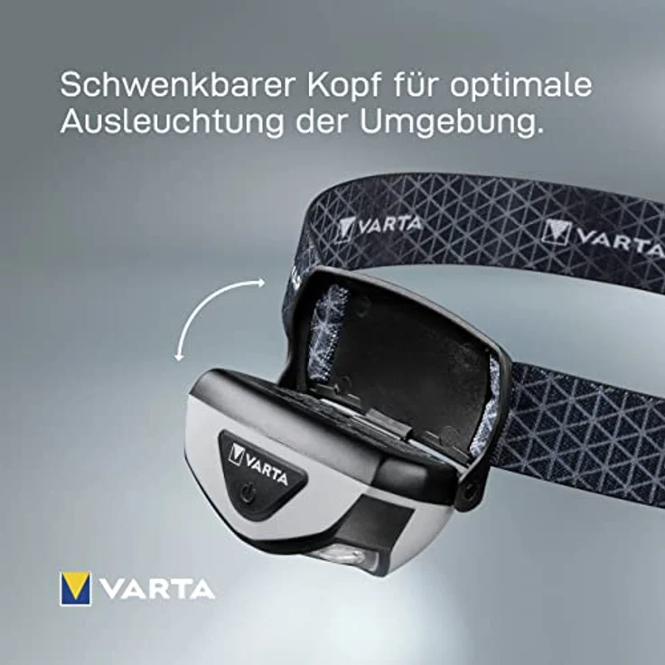 VARTA Stirnlampe LED, wiederaufladbare Kopflampe, Outdoor Sports H30R Wireless Pro, kabelloses Laden, wasserdicht, schwenkbarer Kopf, Dimmfunktion, ideal für Camping, Joggen, Wandern – Bild 4