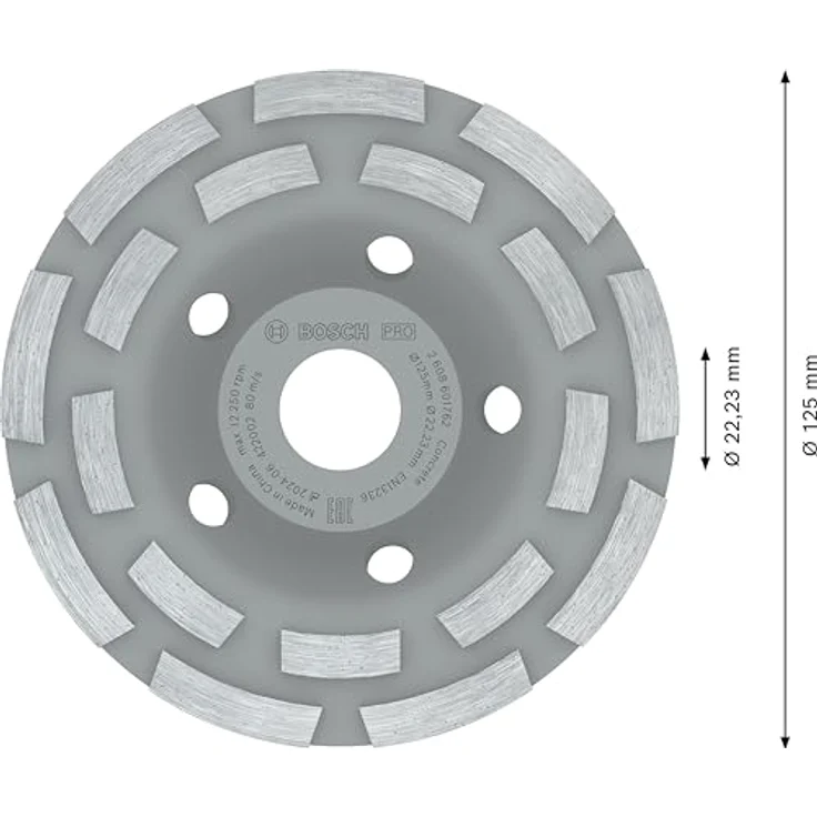 Bosch Professional 2608601762 Diamantschleifscheibe Expert für Winkelschleifer (für Beton, Schleifscheiben-ø: 125, Bohrungs-ø: 22,23 mm, Zubehör für Betonschleifer) – Bild 3