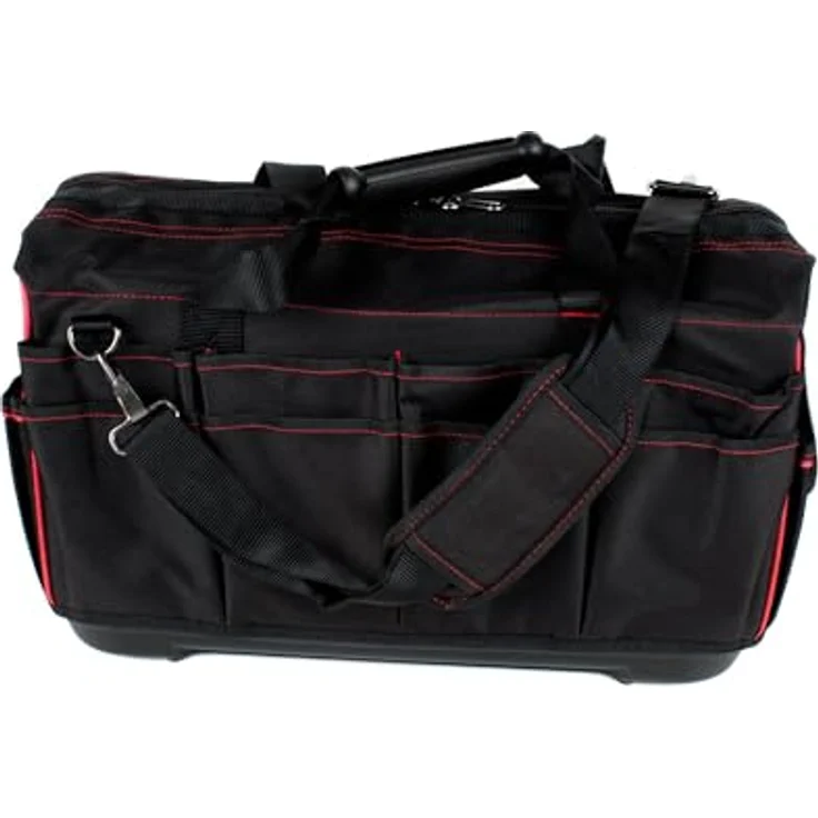 Mephisto Werkzeugtasche "Echo", Schultertasche aus 600D Polyester, wasserdicht, 27L, schwarz/rot, Traglast 30 KG, ergonomischer Tragegriff – Bild 5
