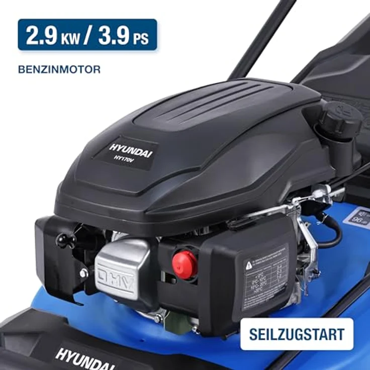 HYUNDAI Benzin-Rasenmäher LM4622G, Mulcher mit Radantrieb, 4-Takt-Motor, 46 cm Schnittbreite, 3.9 PS, 65 l Fangkorb – Bild 4