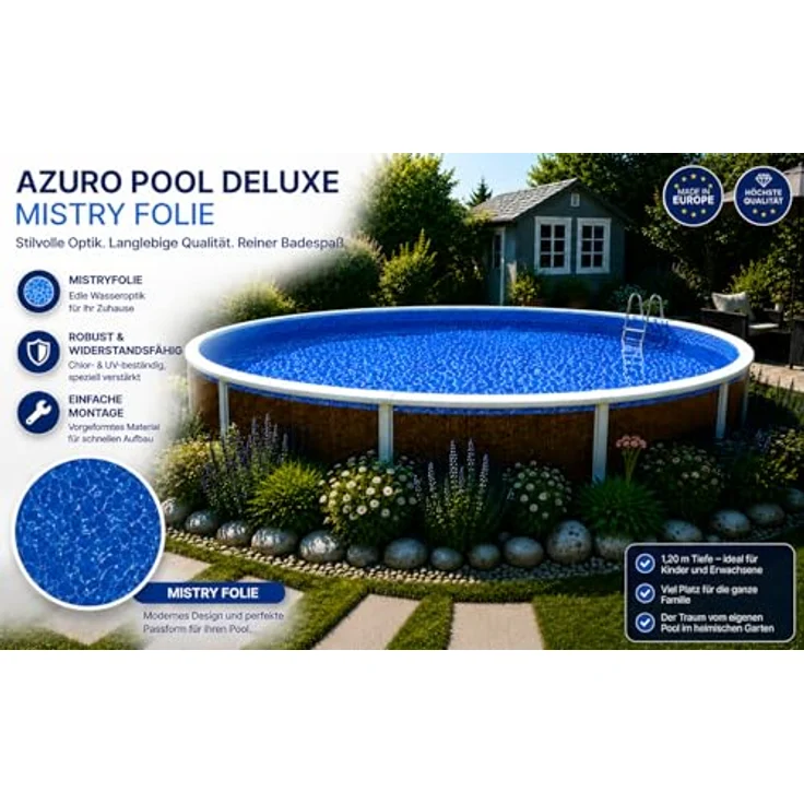 Mountfield Mistry Poolfolie Ø 3,6m x 1,2m, Chlor- & UV-beständig, Stärke 0,25mm – Bild 2
