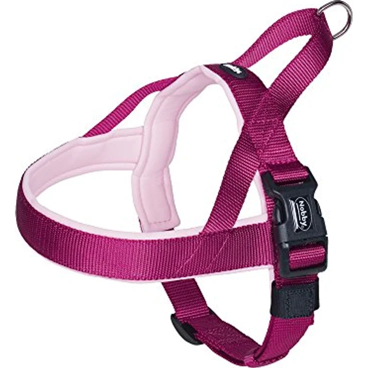 Nobby Norwegergeschirr Classic Preno, himbeere / pink L: 60-76 cm + 46 cm, B: 25/35 mm, 1 Stück – Bild 1