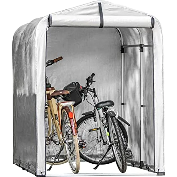 SoBuy KLS11 Aluminium Foliengerätehaus Gerätehaus Folienzelt Allzwecküberdachung Gartenschuppen Garagenzelt Fahrradgarage Lagerzelt Aufbewahrungsgarage Foliengarage BHT ca: 120x163x176cm – Bild 1