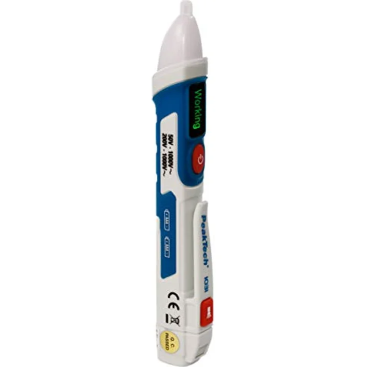 PeakTech 1031 – Kontaktloser AC Spannungsprüfer mit LED Signal Lampe & Vibration, 50 - 1000 V AC Betriebsbereich, Berührungsloser Spannungstester, Strom Prüfgerät, Stift Multimeter - 155 x 25mm, White – Bild 2