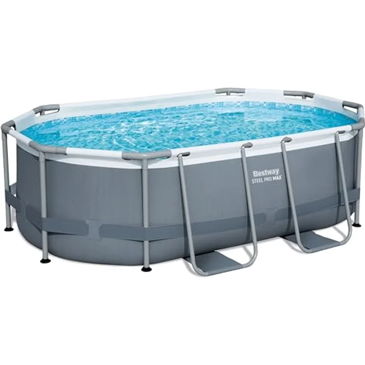 Bestway Steel Pro Max Oval Pool 305 x 200 x 84 cm, dunkelgrau, inkl. Kartuschenfilter 1.249 l/h – Bild 8