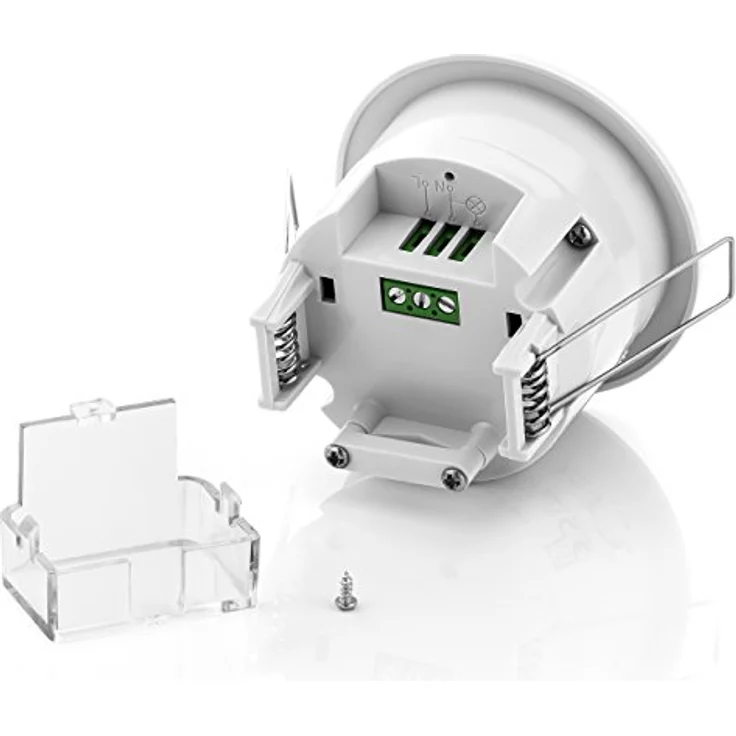 deleyCON 4X Infrarot Bewegungsmelder Unterputz Deckenmontage Innenbereich Weiß, 360° Arbeitsfeld 6m Reichweite eingebauter Lichtsensor – Bild 2
