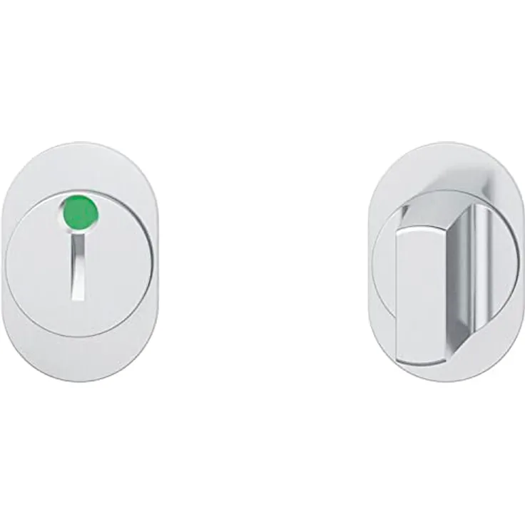 FSB Kleben für Steckgriffe Mini, WC-Rosette oval aus Edelstahl matt, für Türstärke 39-48mm, Silber