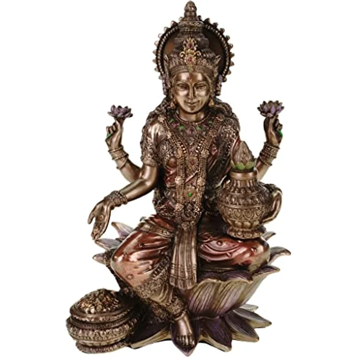 Statue Lakshmi indischer Gott des Glücks der Weisheit und des Reichtums Hinduismus Figur Indien – Bild 2