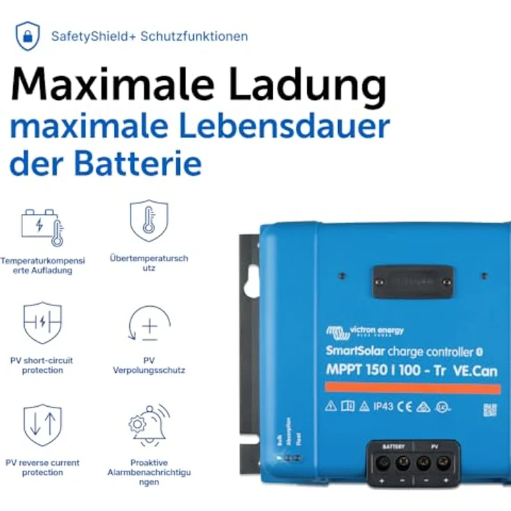 Victron Energy SmartSolar MPPT 150/100-Tr VE.Can, hochentwickelter Solar-Laderegler mit ultraschnellem MPPT und robuster Bauweise – Bild 8