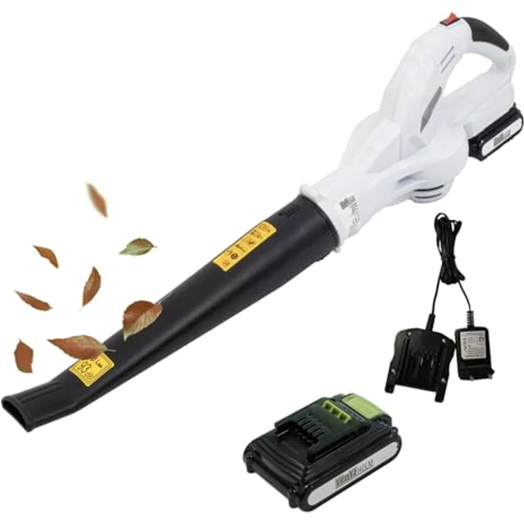 TRUTZHOLM Akku Laubbläser 20V, kabellos, mit 2000mAh Akku und Ladegerät, 40Min Laufzeit, ergonomischer Griff – Bild 1