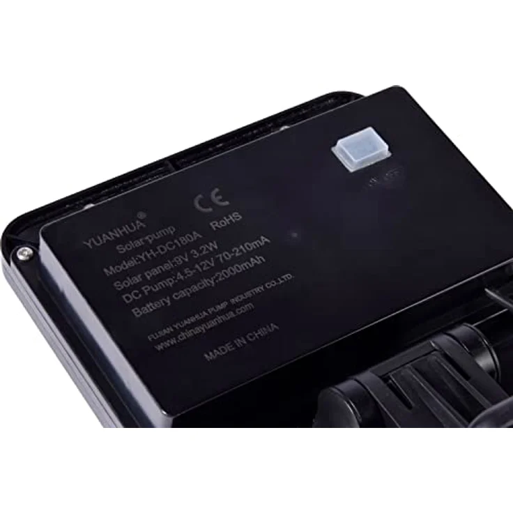 dobar Gartenbrunnen „Hera“, Solar-Panel Wasserspiel mit LEDs, 25 x 25 x 40 cm, Kunststein – Bild 6