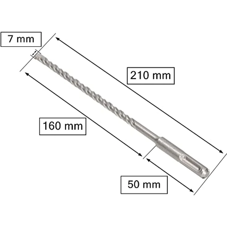 KOTARBAU® SDS+ Bohrer 7 x 210 mm, langlebig und präzise, für harte Materialien geeignet – Bild 2