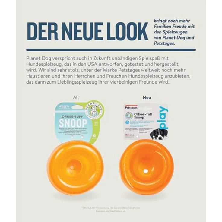 Outward Hound Planet Dog Orbee-Tuff Snoop, Interaktives Snackball-Spielzeug für Hunde, orange, groß, fördert langsames Fressen, robustes Design, hergestellt in den USA – Bild 3
