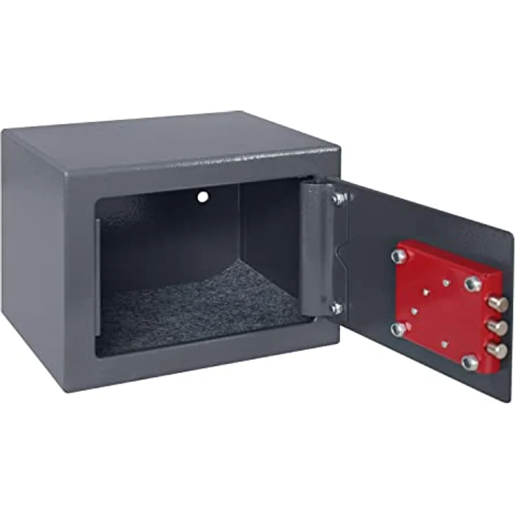 HMF 49216-11 Safe Tresor klein mit Schlüssel, Möbeltresor | 23 x 17 x 17 cm | Anthrazit – Bild 4