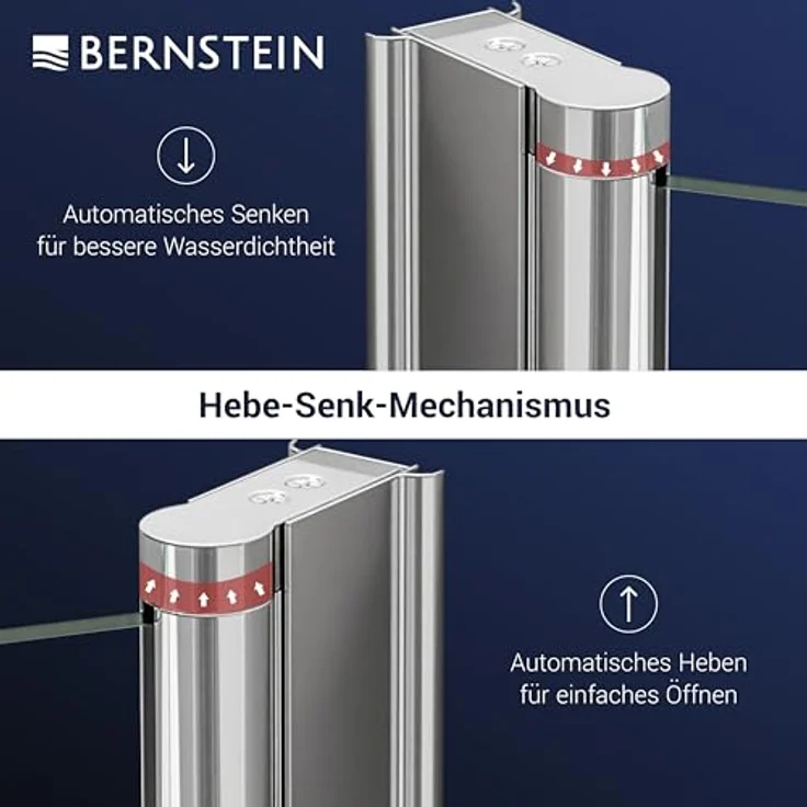 Bernstein Eckdusche EX416S, Nano ESG-Sicherheitsglas, 90x90x195 cm, Chromprofil – Bild 3