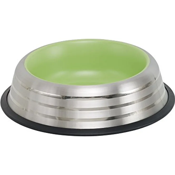 Nobby Edelstahlnapf ROYAL STRIPE, rutschfest hellgrün Ø 29,0 cm 1,70 ltr.