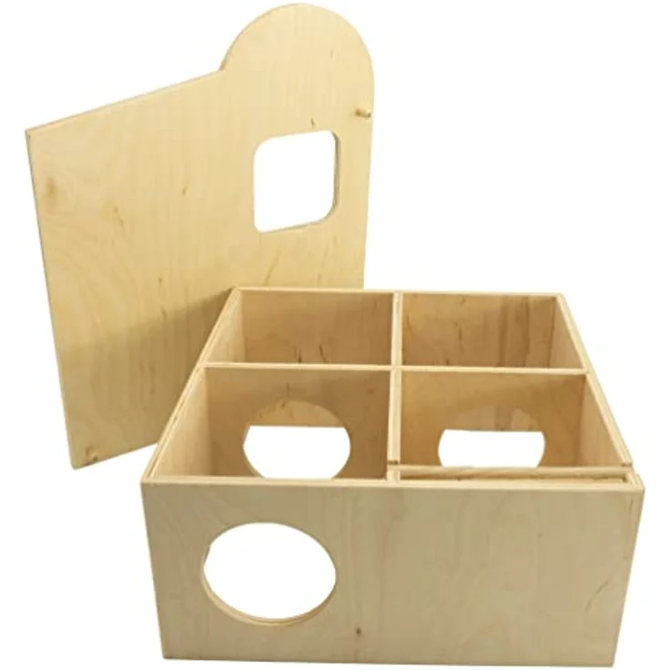 Getzoo Wohnhaus Nido mit Schieferdach 25x25 cm | Geeignet für Zwerghamster & Goldhamster | Geräumig & Komfortabel | Natürliche Krallenpflege | Einfache Nestkontrolle | Artgerechtes Vierkammer-Design – Bild 2