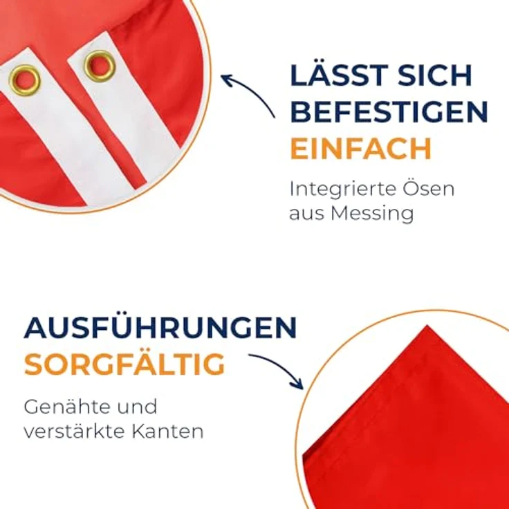 AZ FLAG Albanische Flagge 150x90 cm, aus 100% feinem Polyester mit Doppelnaht und verstärkten Ecken, inklusive 2 Metallösen zur Aufhängung – Bild 5