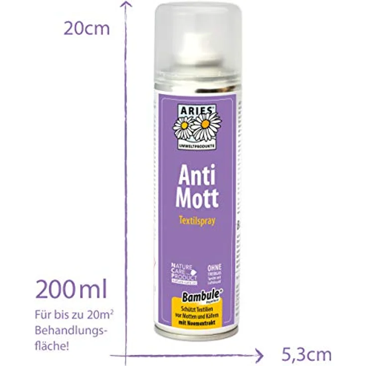 Aries Anti Mott- Mottenschutz, Spray gegen Motten, Textilspray 200ml – Bild 2