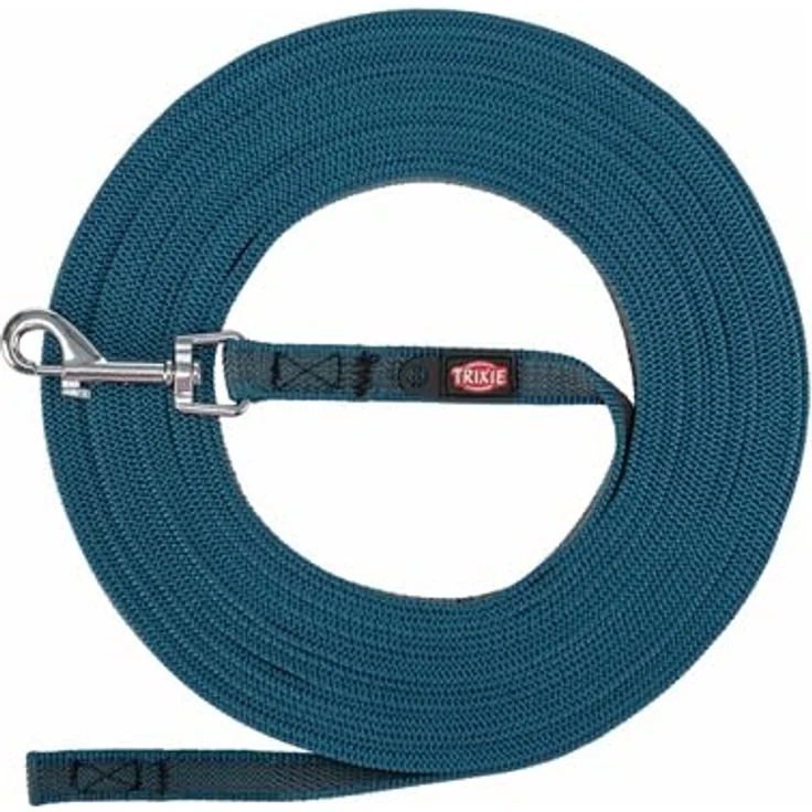 Trixie - Trixie Hundeleine Schleppleine mit Gummi Anti-Rutsch Petrol blau – Bild 1